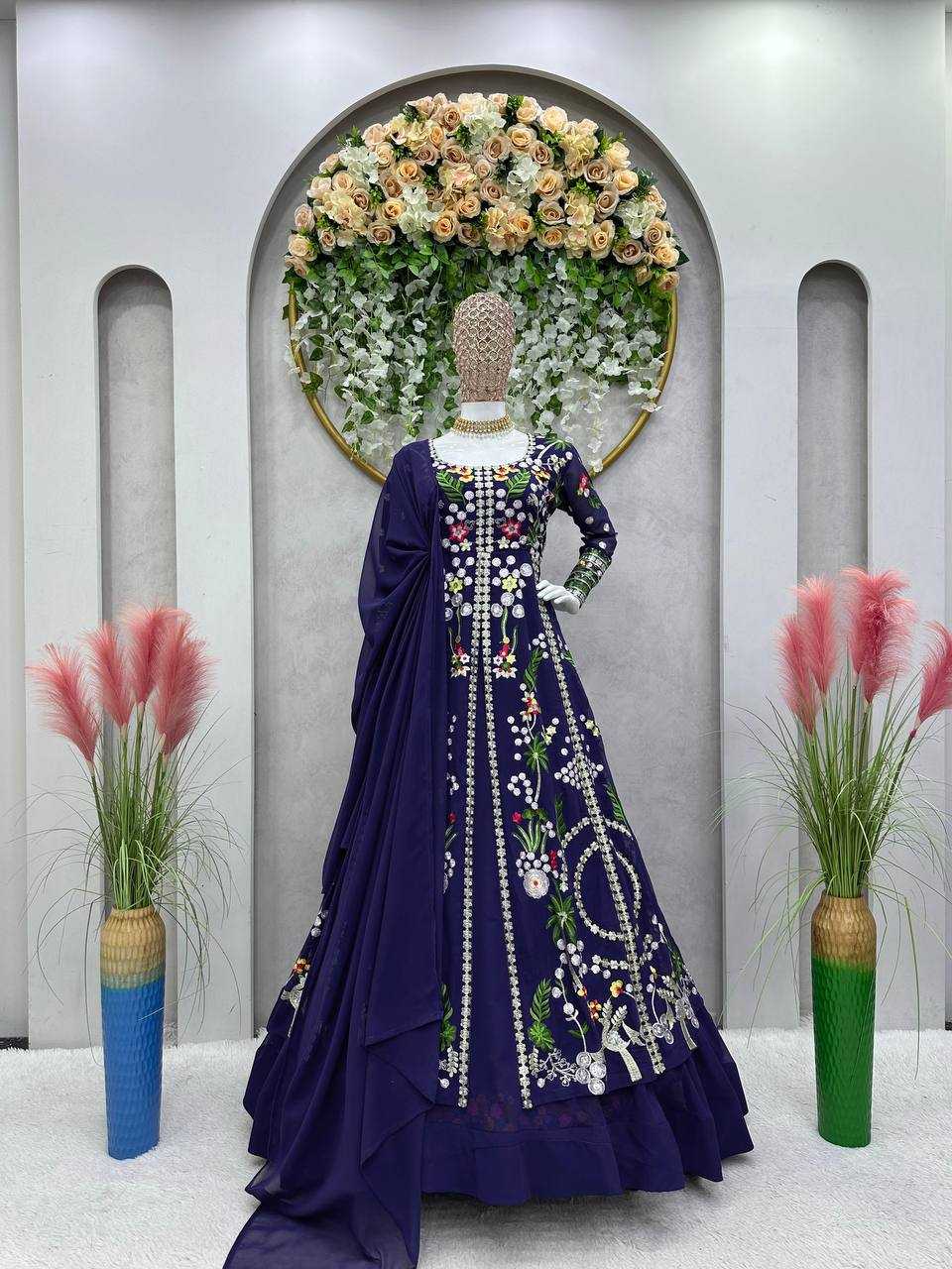 YNF FAUX GEORGETTE RIN162 218 WHOLESALE LEHENGAS MANUFACTURER 